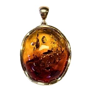 Sterling Silver Amber Pendant